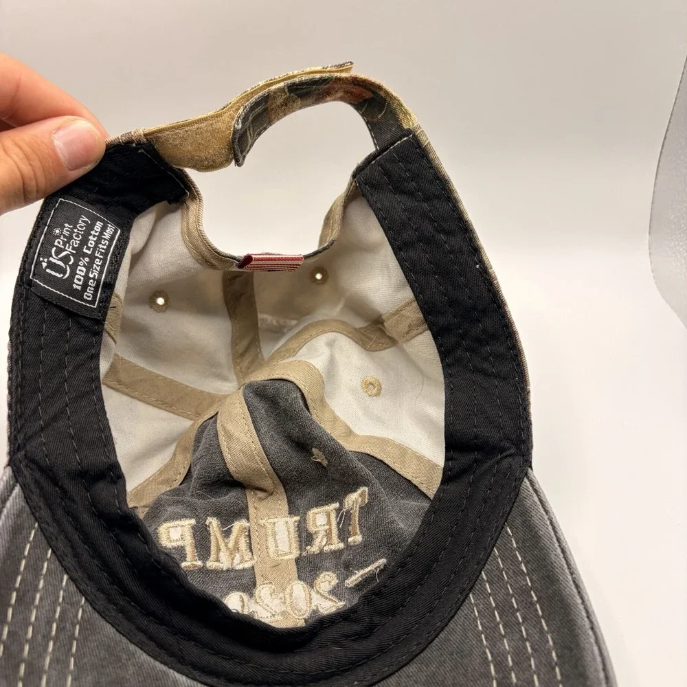 Trump 2020 No Bullshit Camo Adjustable Hat Distressed Cap US Print Factory